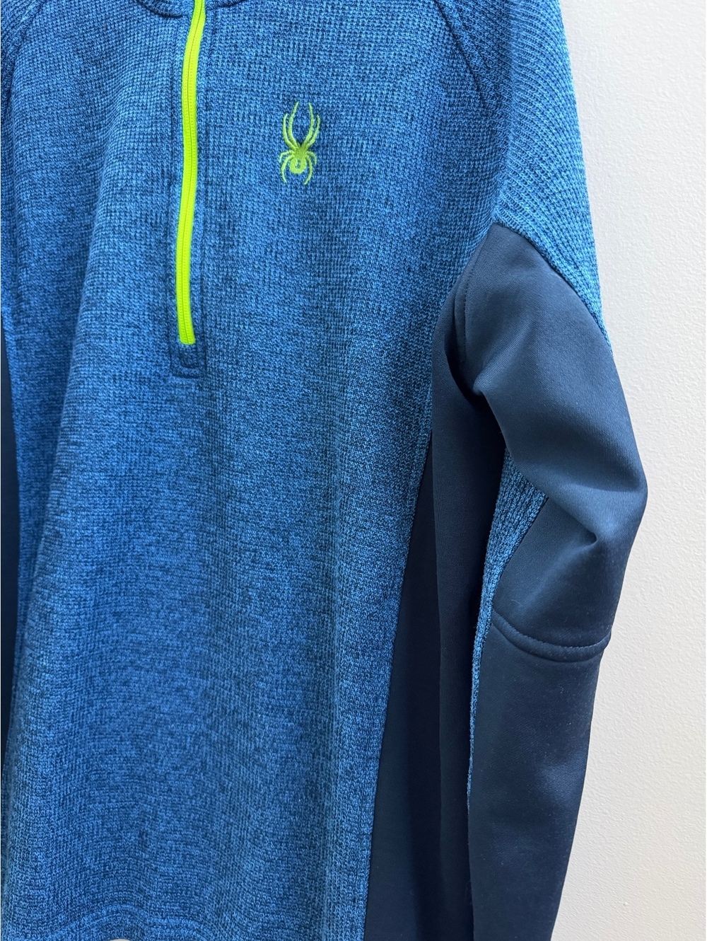 Spyder Outbound Men's Large Blue Half Zip Knit Fleece Pullover Outdoor Winter - Picture 6 of 11